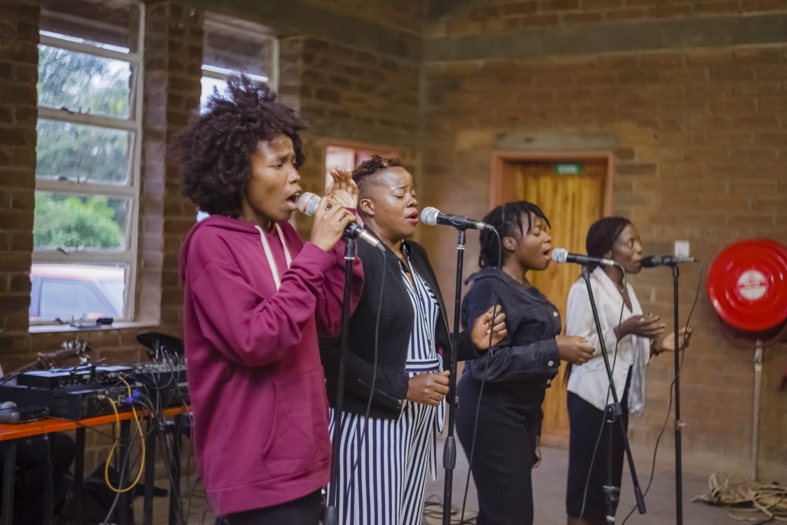 Ministry team during worship service